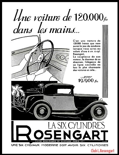 affiche-pub-Rosengart-6-cylindres-une-six-chevaux-moderne-Publicite-Automobile-de-1932-1280x960